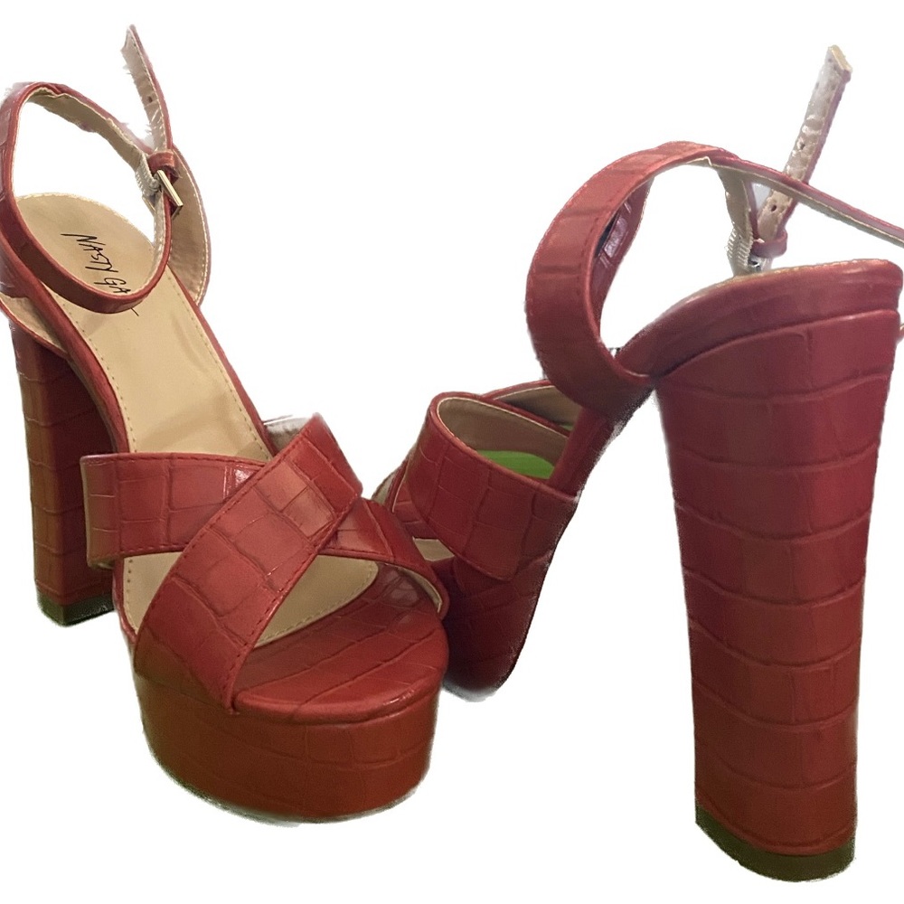 NWOT Nasty Girl RED Platform Sandals, EU 37/ US 6.5  Spring Sale